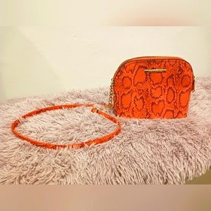 Steve Madden Orange Snakeskin Crossbody Purse